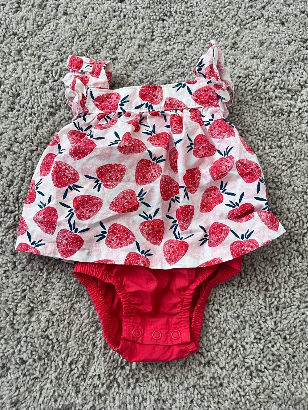 Newborn strawberry dress onesie